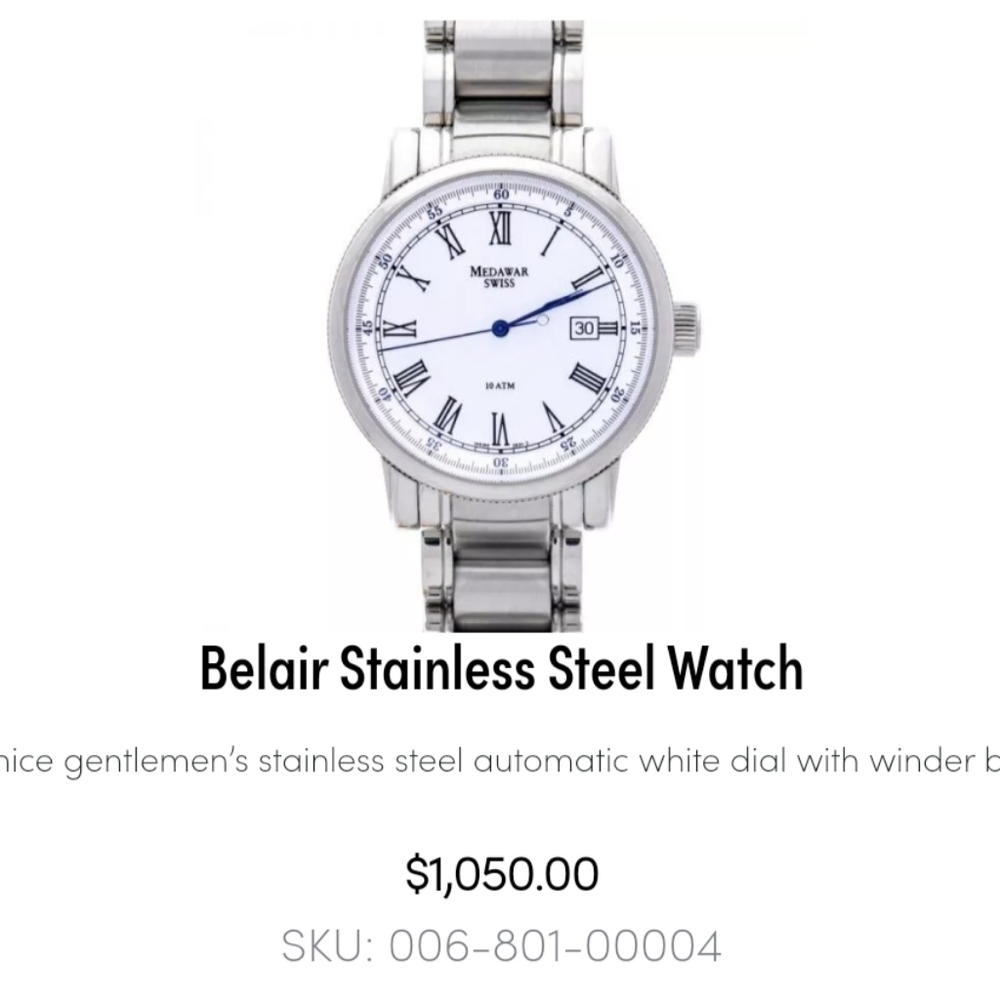 Men's Executive Belair Sapphire Crystal 25 Jewels  Gold Mechanisms Crystal back